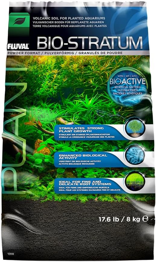 Fluval 12698 Natural Mineral-Rich Volcanic Soil Bio Stratum for Planted Tanks, 17.6 lbs. - Aquarium Substrate for Healthy Plant Development, Growth, and Color