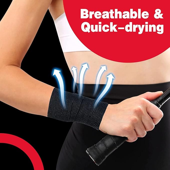 AZEN 120 Pack Self Adhesive Bandage Wrap Black, 2" X 5 Yards Black Athletic Tape, Vet Wrap, Ankle Tape, Cohesive Bandage Wrap