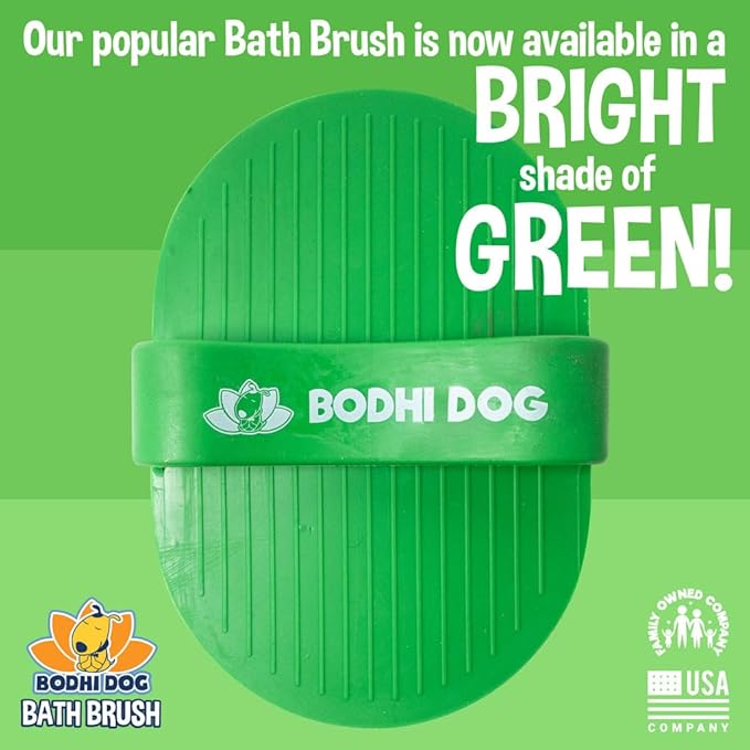 Bodhi Dog Shampoo Brush - Pet Grooming & Bath Supplies for Dogs and Cats - Bath Brush for Long & Short Hair - Premium Scrubber for Shower, Bathing & Massage (One Pack, Green)