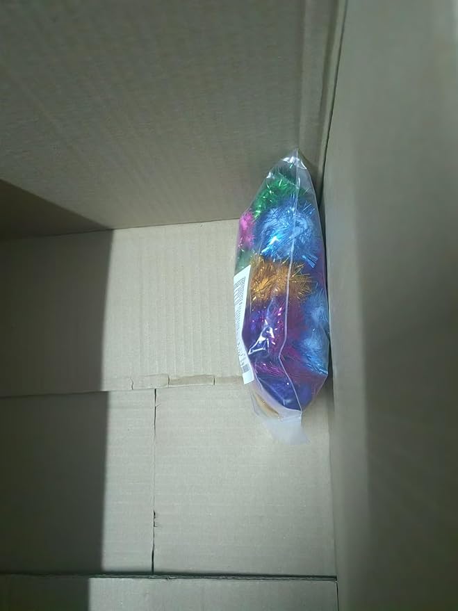 20 Pack 2 Inches Sparkle Balls for Cats, Large Size, Glitter Pom Poms Fuzzy Balls for Cats, Kitten Indoor Assorted Color Random