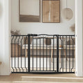 Baby Gate for Stairs 29.53"-53.1" Extra Wide, Pressure Mounted Dog Gate Indoor, Walk Thru Pet Gate for Cat Dog Child,Pet Gates for The House Doorway Black