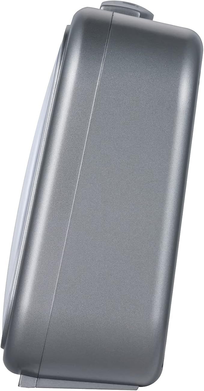 5.5" Large Analog Alarm Clock Silent Non Ticking, Gentle Wake, Beep Sounds, Increasing Volume, Battery Operated Snooze and Manual Light, Easy Set