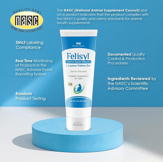 L-Lysine Gel for Cats (5oz) – Supports Immune, Respiratory, and Eye Health. Eases Sneezing, Runny Nose, and Watery Eyes. Tasty Salmon Flavor - Made in The USA (2 Pack)