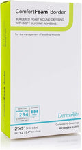 DermaRite's ComfortFoam Border, Foam Wound Dressing - Flexible and Soft Silicone, Self Adhesive, No Natural Rubber Latex - 2 in. x 5 in., 10 Count, 1 Pack