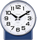 4.3" No Ticking Analog Alarm Clock,Silent Readable for Seniors,Easy to Set,Gradual Rise Alarm,Big Numbers,On/Off Switch on Side,Gentle Wake,Snooze,Lighted on Demand,Battery Operated,Blue