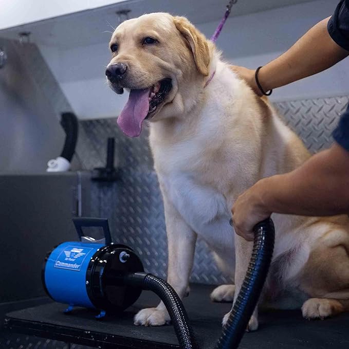 METROVAC AFTD-3: Air Force Commander 2-Speed Dryer - Blue | 4.0 HP | Professional Pet Grooming Blower | Made in USA