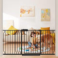Extra Wide Baby Gate Black 62-67 Inch Wide Pressure Mounted Auto Close Child Safety Gate Long Dog Gate for House Doorways