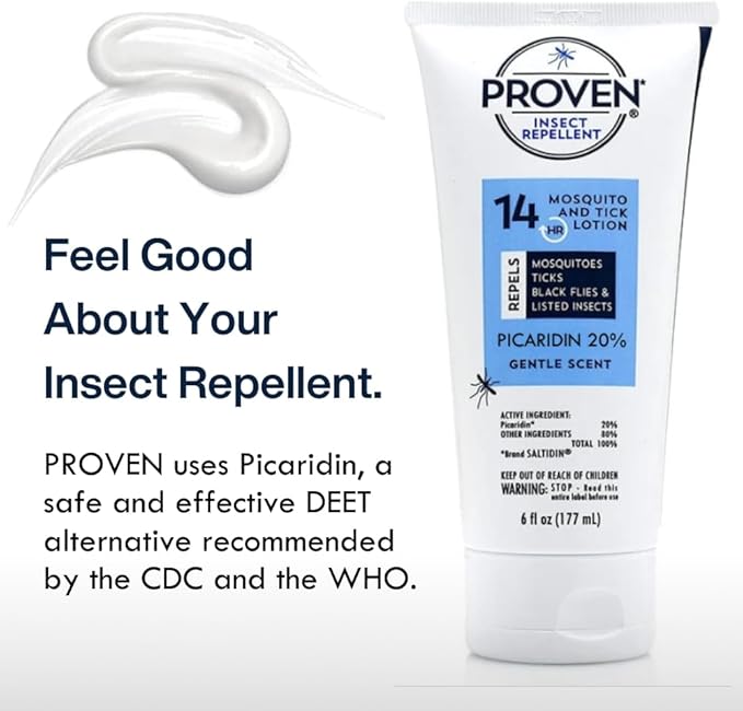Proven Insect Repellent Lotion, Keep Mosquitoes, Ticks and Flies Off, DEET Alternative Repellent, Up to 14-Hour Protection, Great for Camping or Hiking, 6 Ounce, Gentle Scent Lotion, 2 Pack