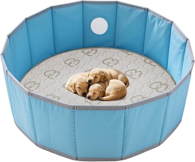 FXW Washable Pee Pads for Dogs, Puppy Pads with Super Absorbent, Specifically Designed for Whelping Box, 36" Round, Khaki, 1 Pack