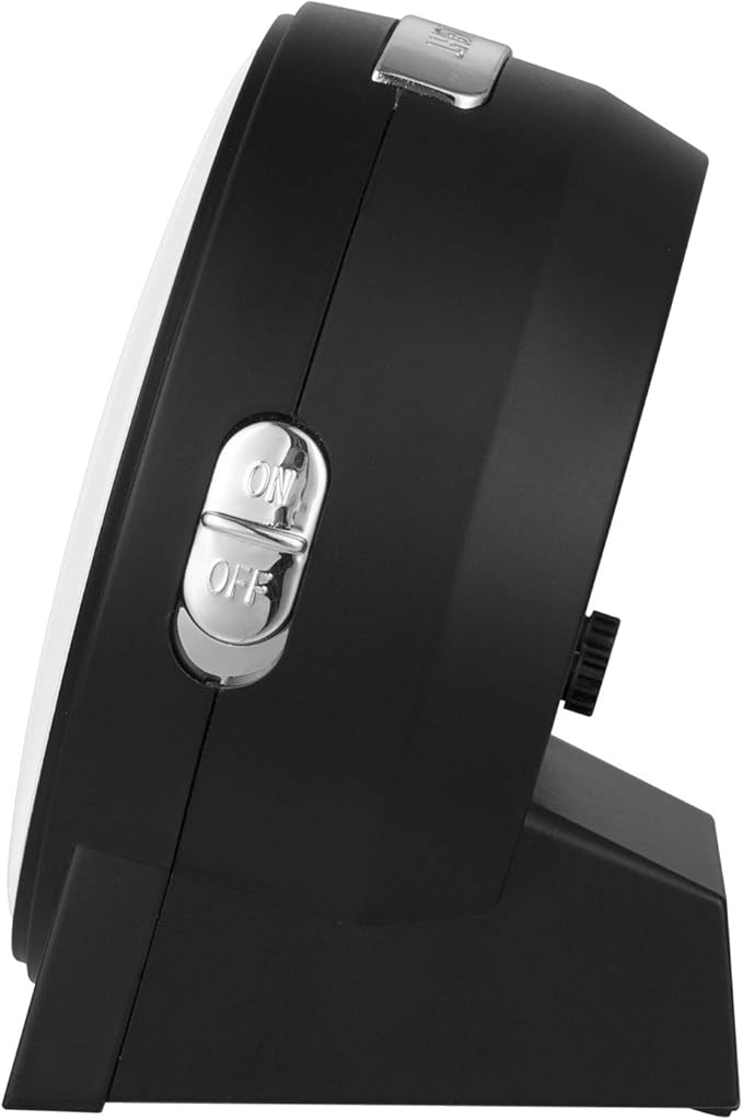 4.3" No Ticking Analog Alarm Clock,Silent Readable for Seniors,Easy to Set,Gradual Rise Alarm,Big Numbers,On/Off Switch on Side,Gentle Wake,Snooze,Lighted on Demand,Battery Operated,Black