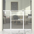 41" Extra Tall Cat Gate for Doorway, 54.5-60.2'' Metal Pet Baby Safe Gate, Extra Wide Pressure Mounted Child Door with Expansion Kit, No Drilling Baby Gate Indoor, No Climb Proof Gate, White