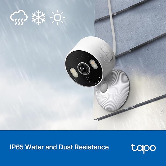 Tapo 2K 3MP Indoor/Outdoor Security Camera - Free Person/Motion/Baby Cry Detection, Color Night Vision, IP65 Weatherproof, SD/Cloud Storage, Works w/Alexa & Google Home, HybridCam (2-Pack)