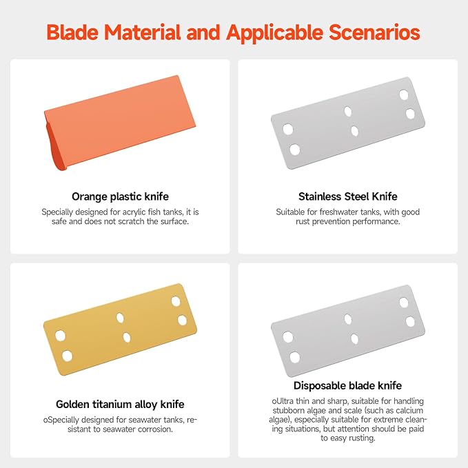 Elyron Dual Scraper Magnetic Aquarium Cleaner,Strong Magnetic Fish Tank Cleaner & Aquarium Algae Scraper for Glass/Acrylic Tanks (Small for ≤1/2" (12mm) Thick Glass)