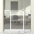 41" Extra Tall Cat Gate for Doorway, 49.2-54.7 Metal Pet Baby Safe Gate, Extra Wide Pressure Mounted Child Door with Expansion Kit, No Drilling No Climb Cat Fence Indoor, Tall Dog Gate, White