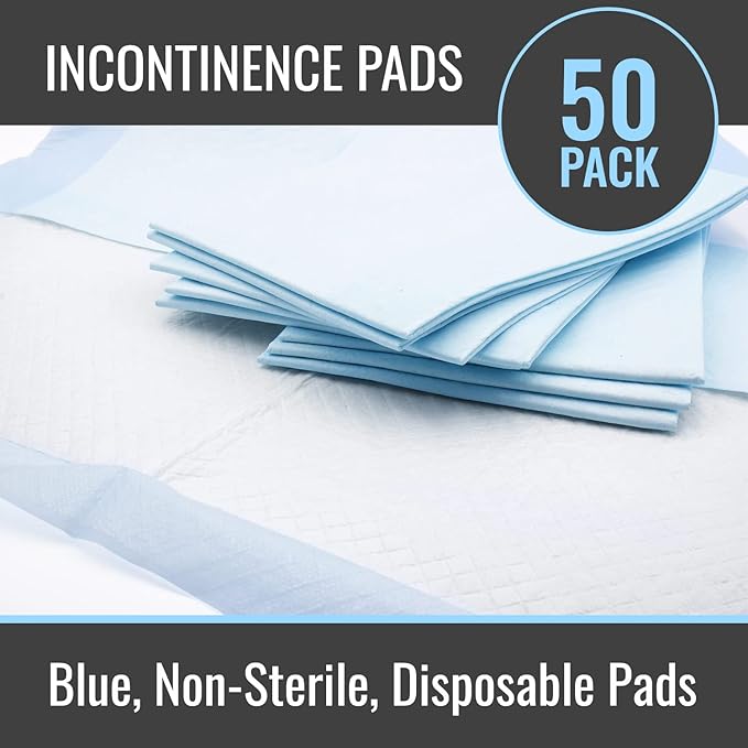DMI Extra Large 36" x 36", 50 Count, Ultra Protective Incontinence Bed Pads for Women and Men, Elderly, Kids Bed Wetting, Absorbent Chucks, Furniture Protection, FSA/HSA