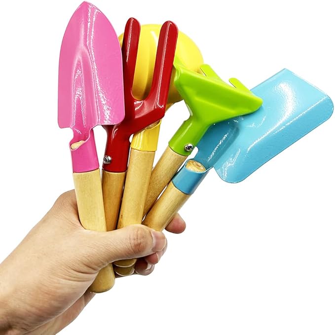 IELEK Gardening Tools Trowel, Rake, Shovel, Spoon, Fork for Gardening Tools Best Outdoor Easter Gift