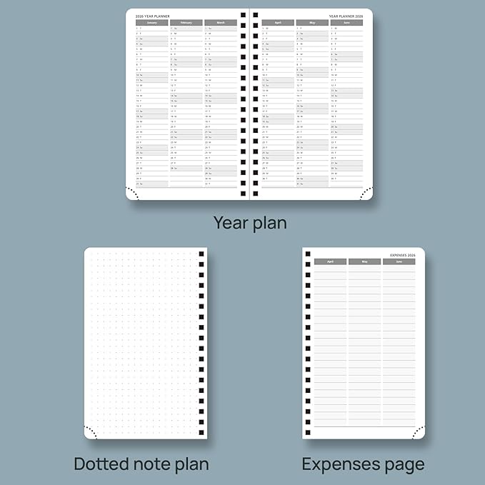 POPRUN Pocket 2026 Planner (Small Size- 4'' x 6.25'') Weekly and Monthly for Purse - Calendar 2026 (Jan. 2026 - Dec.2026) with Soft Cover, Plastic Ruler - Purple