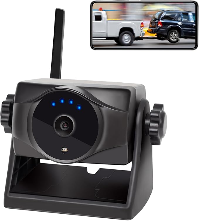 1080P Magnetic Wireless Backup Camera, 90 Days Standby Rechargeable Battery, Waterproof Rear/Front View Camera for Hitching Boat Trailer Horse Pickup RV Car for iPhone iPad Android