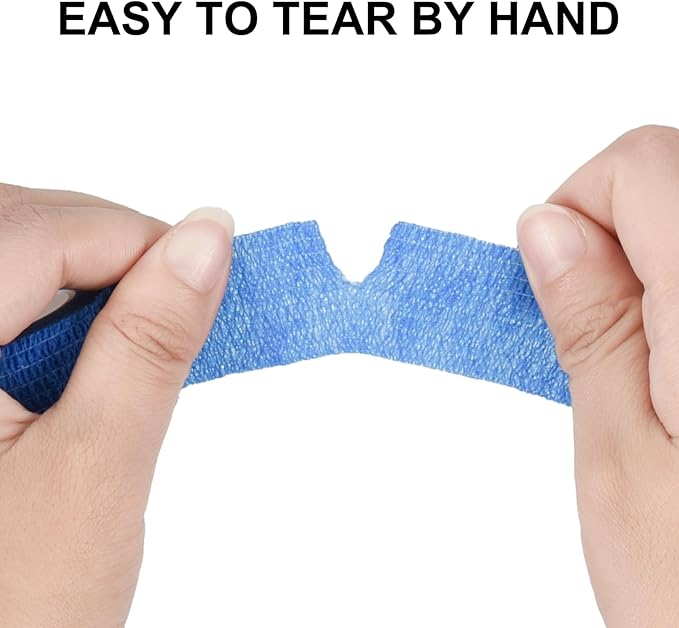 12 Pack Self Adhesive Bandage Wrap 1 Inch Cohesive Bandage Self Adherent Vet Wrap for Dog Pets Elastic Bandage Finger Tape Self Stick Wrap for First Aid Sports Athletic Tape (Mixed Colors)