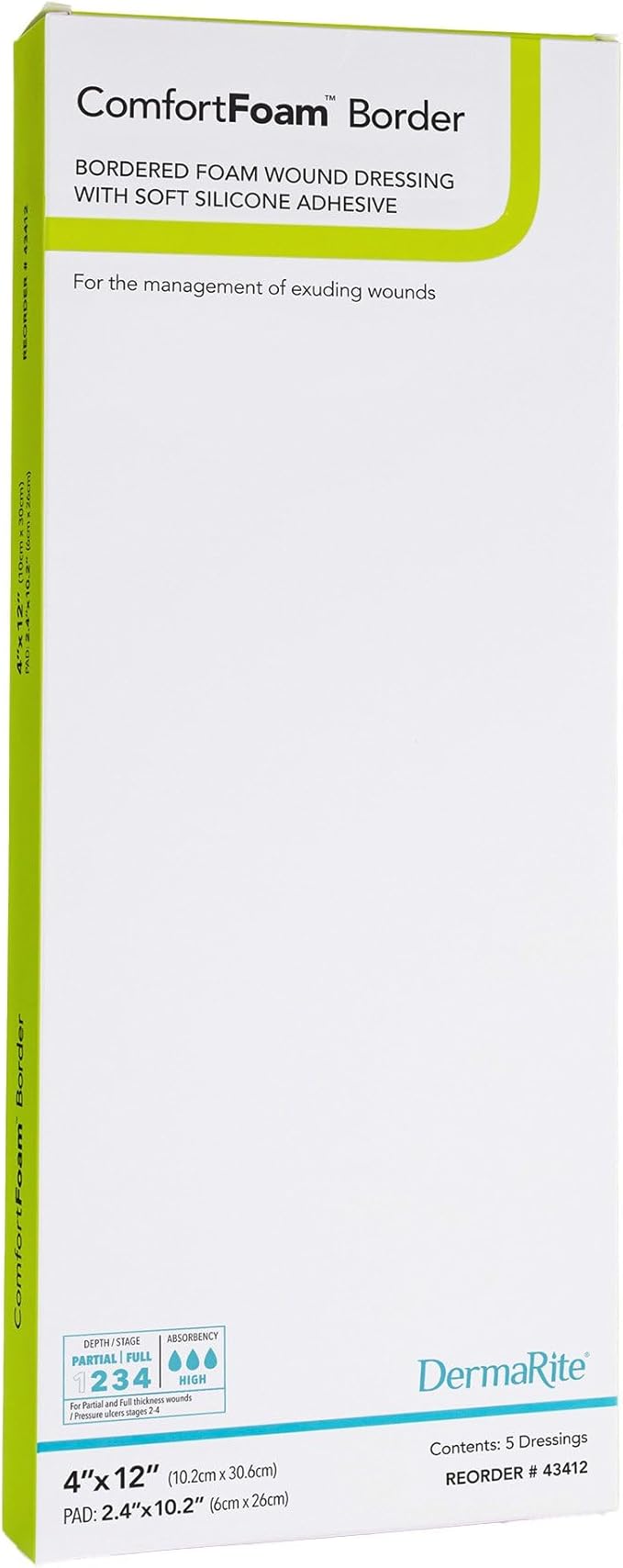 Dermarite Industries Comfort Foam Border, 4"x12, 5 Count