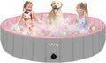 Furrybaby Dog Pool, Foldable Dog Pools for Large Dogs Portable Kiddie Pool Pet Doggie Wading Swimming (Pink 63'') Indoor and Outdoor