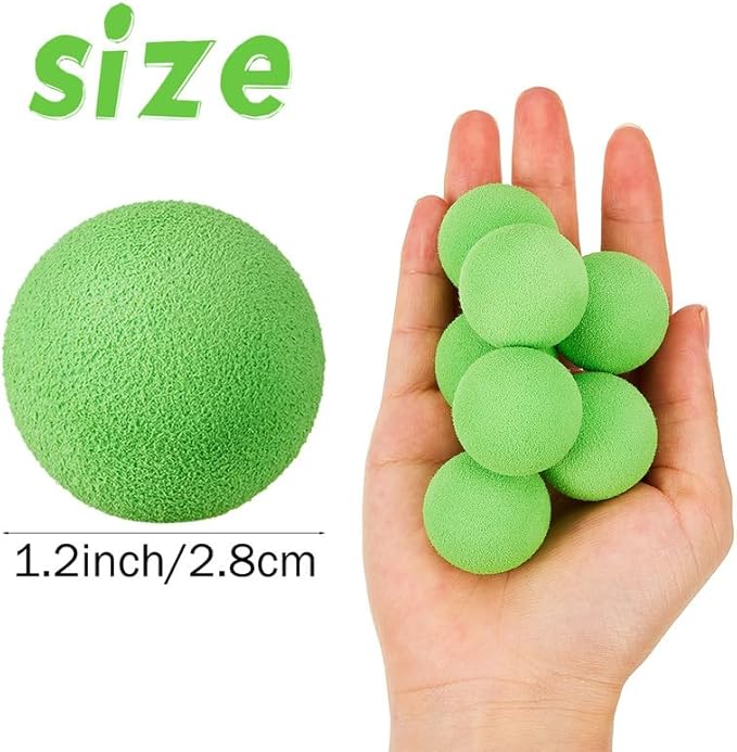 Frienda 24 Pieces Refill Balls Soft Green Foam Balls Refills Approx 1. 1 Inch in Diameter, Soft Small Light Cat Ball Toys