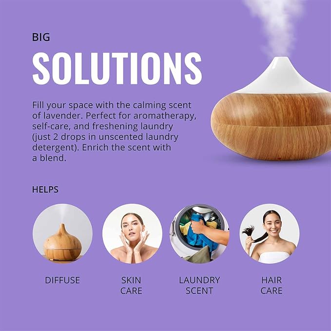 Lavender Essential Oil 16 oz Bottle for Diffusers, Candles, & Home – Aromatherapy Oil 1 Pack