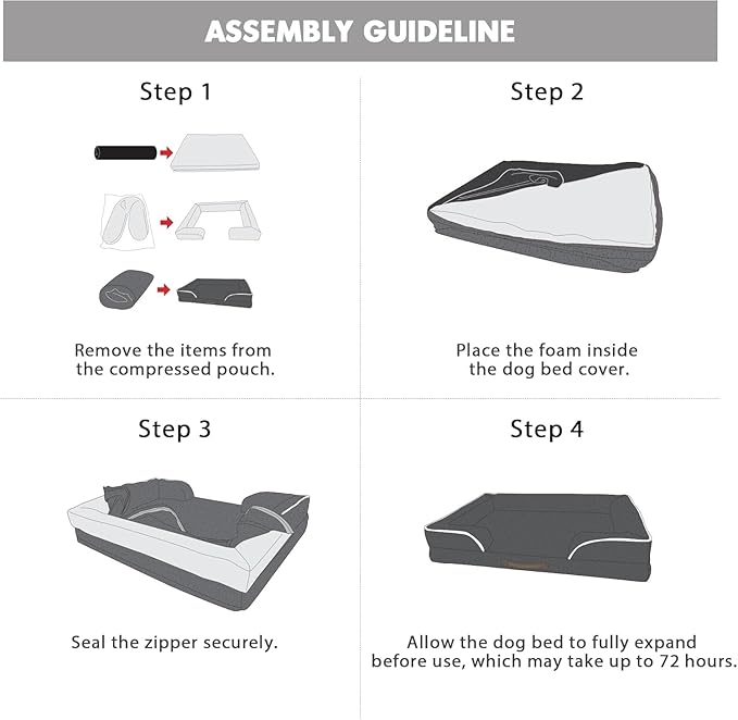 Friends Forever Orthopedic Dog Bed for Extra Large Dogs, Waterproof Memory Foam Dog Sofa Bed XL with Removable Washable Cover, Ally Khaki, 42x32x7