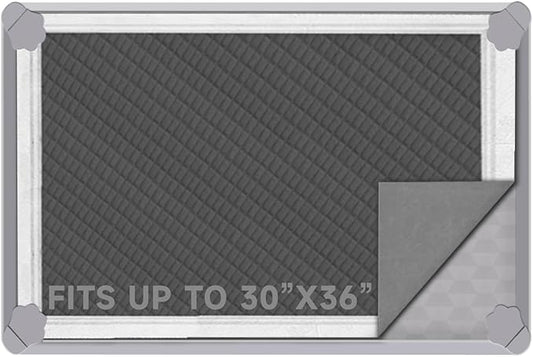 ELEGX Pee Pads Tray 30 X 36 Inches, Silicone Dog Bedpan Tray, High Edge Puppy Pad Holder Tray for Easy to Clean and Spill Free Dog Bedpan Training Pad Tray with Fixing Buckle