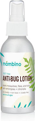 Anti-Bug Lotion DEET-Free – All-Natural Bug Lotion Travel Size Made with Nourishing Essential Oils – Bug Repellent for Babies, Kids, Adults, Camping, & More by Mambino Organics, 4oz