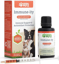 Immune-ity for Cats & Dogs - Herbal Health Supplement, Immune Support, Antioxidants, Yeast Balance, Healthy Stools, Microbiome Support, 1 Fluid Ounce Glass Bottle, Manufactured in The USA