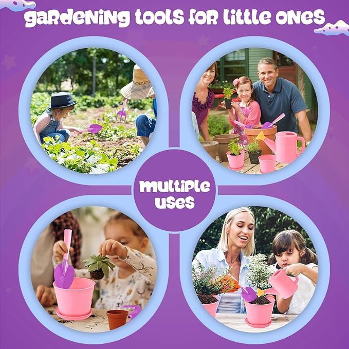Kids and Toddler Gardening Set, Little Girls Gardening Set, Gardening Tools and Gifts for Kids Ages 4–8