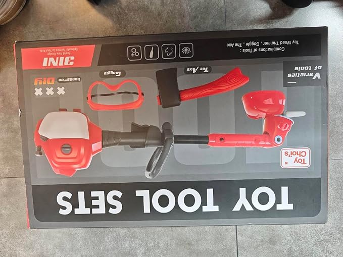 Toy Choi's Toy Trimmer - Power Construction Play Tool Kids Trimmer,Outside Pretend Play Garden Toy with Light Sound,Educational Gift Kid Toddler Tool Set for Boy Girl Age 3, 4, 5,6,7+