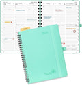 POPRUN 2026 Planner (Medium - 6.5'' x 8.5'') with Hourly Schedule, Vertical Layout - 2026 Weekly Calendar (Jan. 2026 - Dec.2026) for Time Management, Monthly Tabs, Spiral Bound, Soft Cover - Green