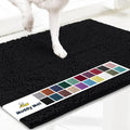 Muddy Mat® Original Dog Door Mat for Muddy Paws, Super Absorbent Microfiber, Non-Slip Washable Pet Rug, Quick Dry Chenille Entryway Carpet, Machine Washable Indoor Outdoor mat, Black 24"x120"