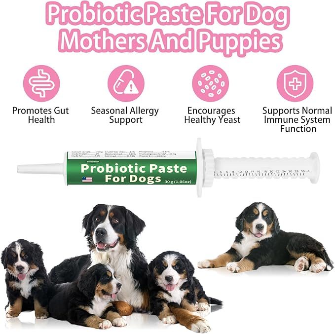 4 in 1 Whelping Kit for Dogs - Whelping Calcium Paste, Probiotic Paste, Fading Puppy Support & Puppy Milk Replacer - Essential Dog Whelping Supplies for Safe Delivery, Strong Puppies & Nursing Support