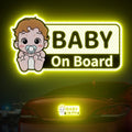 Baby On Board Reflective Sticker, Made of 3M DG3, Baby On Board Signs for car, Safety Signs Diamond Strength, Yellow 7.1" x 3.8"