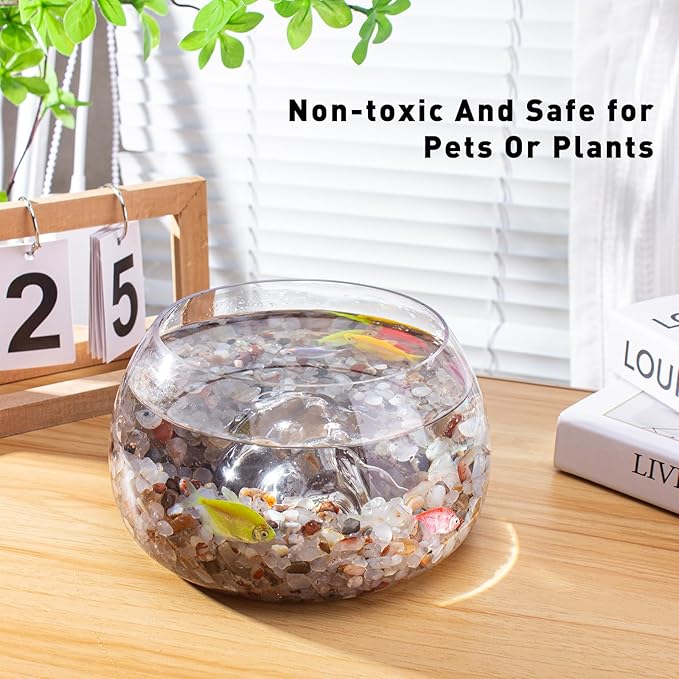 0.5 Lb/230g White Agate Crystal Pebbles Stones Aquarium Gravel Rocks, Natural Landscaping Pebbles Decorative Vase Filler Tumbled Crushed Stones for Fish Tank|Garden|Home, 5-7mm