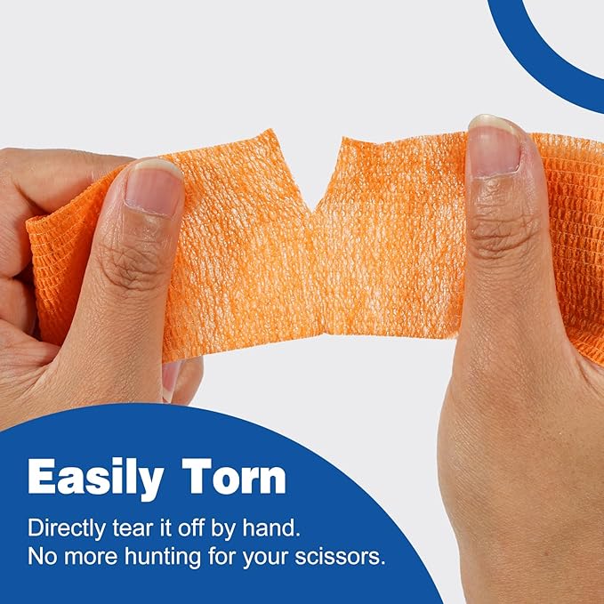 AZEN 8 Pack Self Adhesive Bandage Wrap, 2" X 5 Yards Elastic Cohesive Bandage Wrap, Color Athletic Tape, Vet Wrap, Ankle Tape, Tattoo Grip Tape Wrap