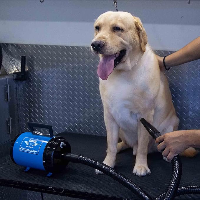 METROVAC AFTD-3: Air Force Commander 2-Speed Dryer - Blue | 4.0 HP | Professional Pet Grooming Blower | Made in USA