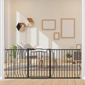 67.3-81.1" Extra Wide Baby Gate for Stairs No Drilling, 30" Tall Auto Close Press Mounted Baby Gate for Doorways, Adjustable Width Walk Through Long Gates for Kids or Pets, Black