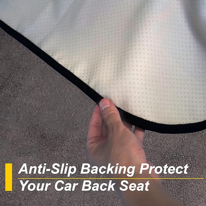 Back Seat Cover for Car Trucks Van SUV,Waterproof Rear Bench Towel Seat Covers for Dogs and Kids,Automotive Backseat Protector (Grey)