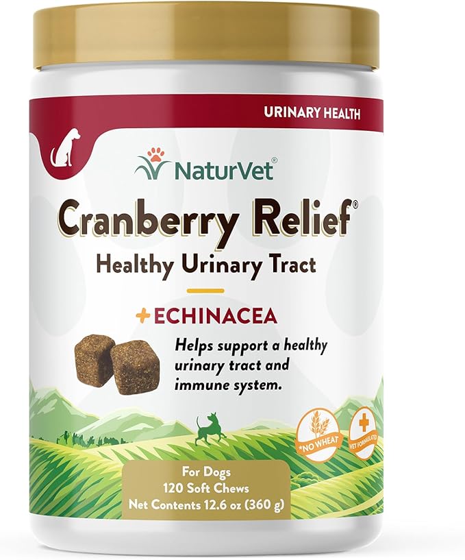 NaturVet – Cranberry Relief Plus Echinacea – Helps Support a Healthy Urinary Tract & Immune System – 120 Soft Chews