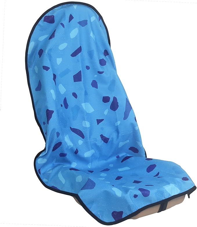 Car Seat Cover Protector Front Seats,for Gym Workout,Running,Swimming,Beach and Hiking,Waterproof Sweat Towel Bucket Seat Covers for Cars SUV Trucks (Blue Marbling, 1Pcs)