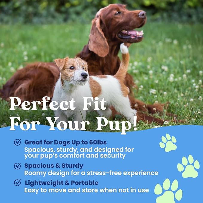 Dog Bath Tub - Free Brush & Towel – Foldable & Portable Dog Washing Station – Lightweight Dog Bath for Indoor & Outdoor Grooming – Fits in Shower or Bath