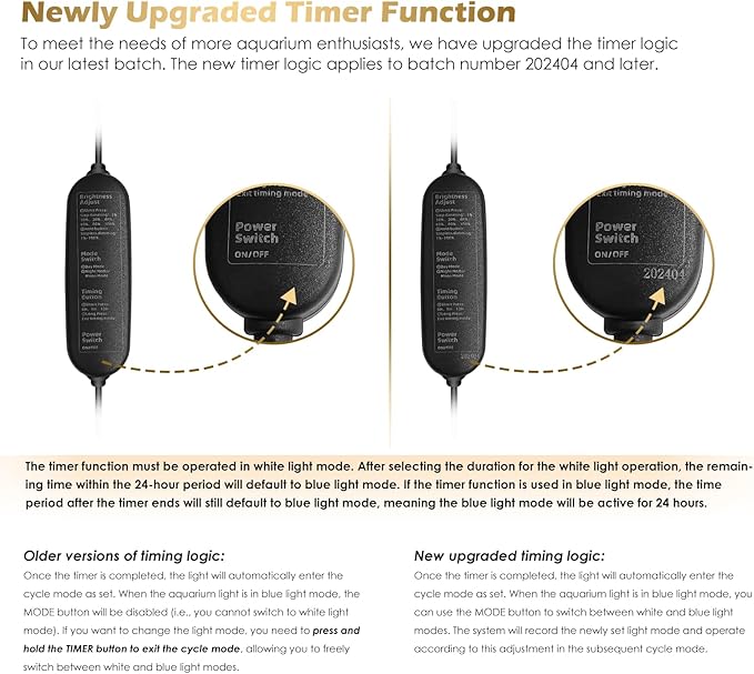 GLOWRIUM Aquarium Light, LED Full Spectrum Freshwater Fish Tank, infinitely dimmable, Fish Tank Light with auto-on/Off Timer (48-53 in)