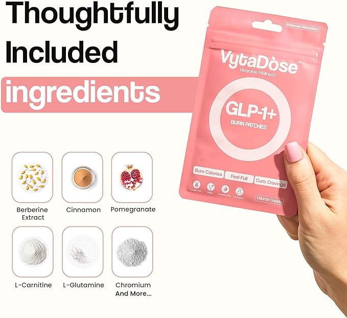 GLP1 Patches | 5X Stronger Formula | 12 Hour Extended Hunger Support | Berberine, Pomegranate, Green Tea, L-Glutamine | New & Improved Kind of GLP-1 Patches | 30 Count