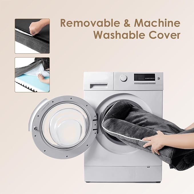 EHEYCIGA Orthopedic XL Dog Beds, Waterproof Memory Foam Dog Bed for Extra Large Dogs, Non-Slip Bottom and Egg-Crate Foam Big Pet Couch Bed with Washable Removable Cover, Dark Grey