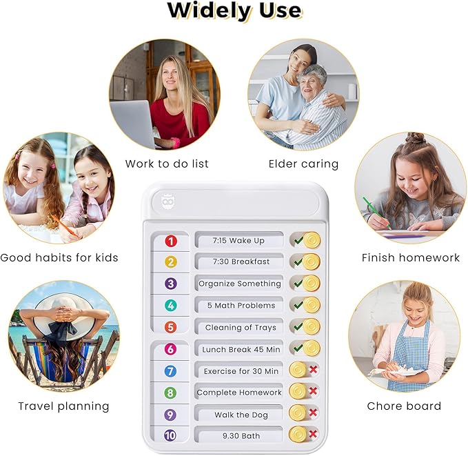 Chore Chart for Kids Visual Schedule for Kids to Do List Checklist Chore Board ADHD Tools Magnetic Chore Chart with Sliders and Magnetic Marker for Fridge 2PCS White Chore Chart for Kids Multiple Kids