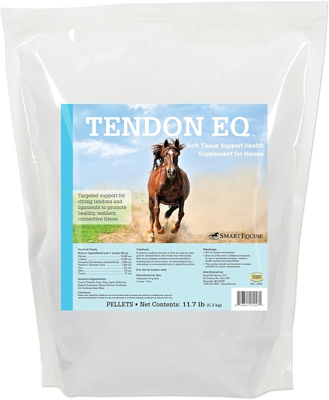 Uckele by SmartEquine Tendon EQ Pellets | Horse Muscle and Ligament Supplement for Horses | Encourages Resilient Tendons | Includes Glycine, Copper, Zinc, and More | 11.7 lb Bag